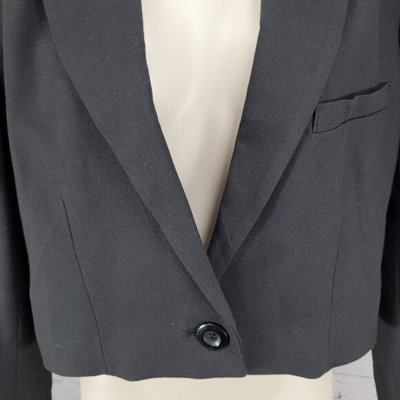 We The Free Free People Black Buttoned Cropped Notch Blazer Jacket Size Small S - Picture 8 of 14